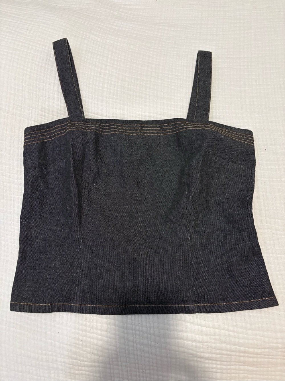 Dark Denim Square-Neck Tank Top